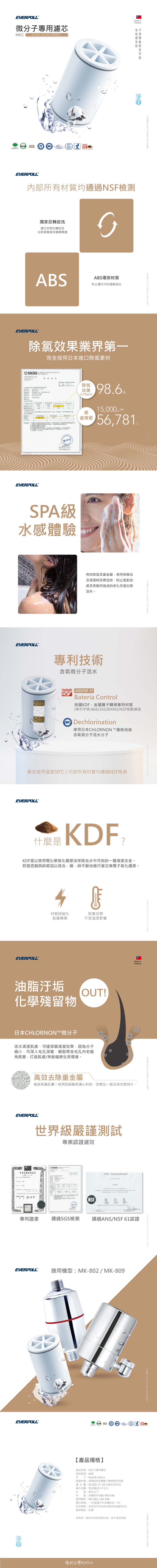 EVERPOLL 微分子專用濾芯 MKC 飲水設備 淨水器 RO 淨水設備 