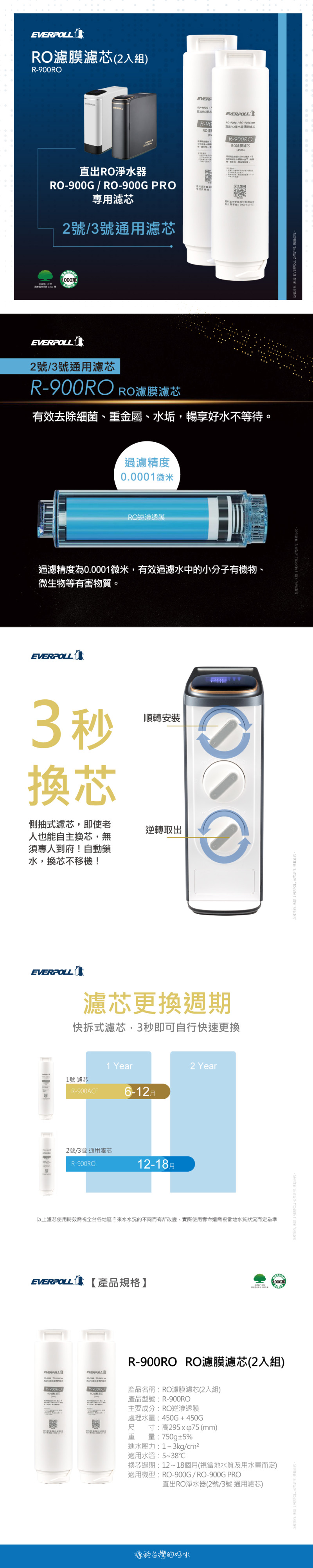 EVERPOLL 濾芯 飲水設備 淨水器 RO 淨水設備 