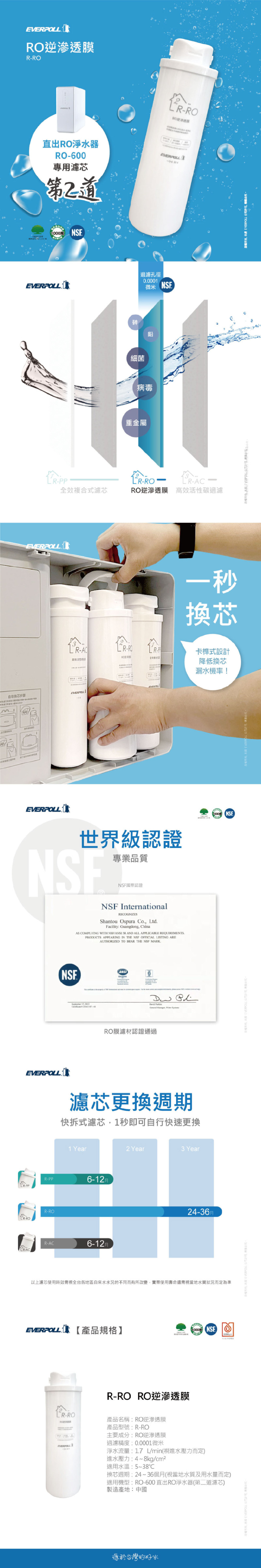 EVERPOLL 濾芯 飲水設備 淨水器 RO 淨水設備 